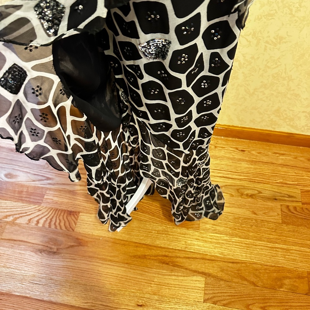 Chetta B Long Maxi Mermaid with sequence, Skirt chiffon Giraffe Animal Print It - Picture 8 of 15